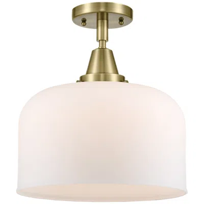Innovations Lighting Caden Bell 12" Led Flush Mount - Antique Brass - Matte White Shade