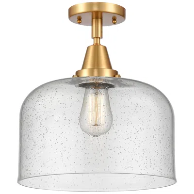 Innovations Lighting Caden Bell 12" Led Flush Mount - Satin Gold - Seedy Shade