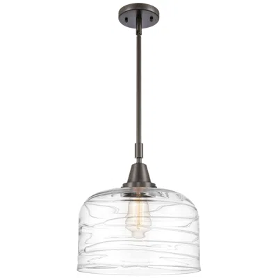 Innovations Lighting Caden Bell 12" Wide Bronze Mini Pendant W/ Deco Swirl Glass