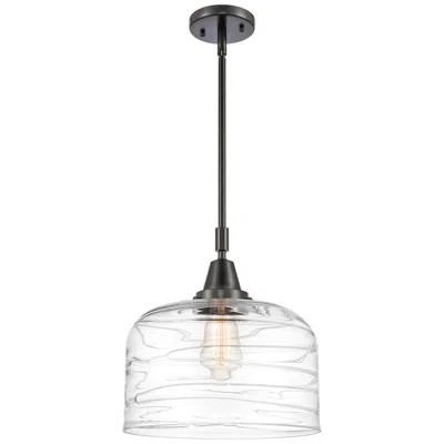 Innovations Lighting Caden Bell 12" Wide Matte Black Stem Hung Mini Pendant W/ Deco Swirl S