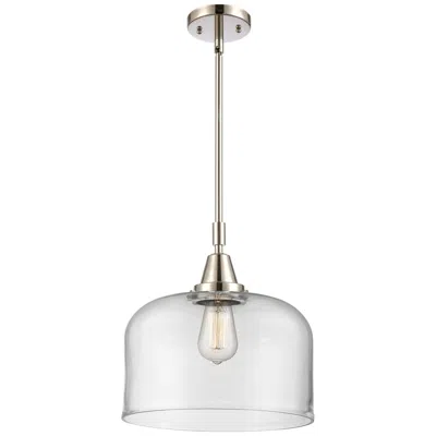 Innovations Lighting Caden Bell 12" Wide Polished Nickel Stem Hung Mini Pendant W/ Clear Sh