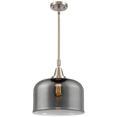Innovations Lighting Caden Bell 12"w Brushed Nickel Stem Hung Mini Pendant W/ Smoke Shade