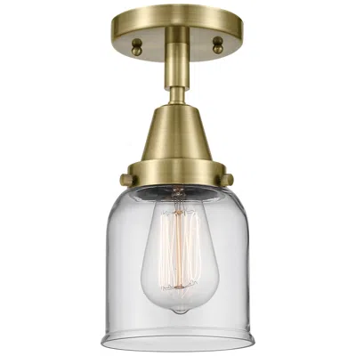 Innovations Lighting Caden Bell 5" Flush Mount - Antique Brass - Clear Shade