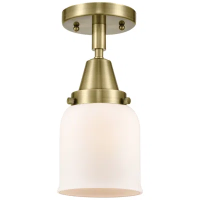 Innovations Lighting Caden Bell 5" Flush Mount - Antique Brass - Matte White Shade