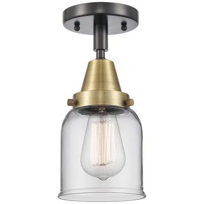 Innovations Lighting Caden Bell 5" Flush Mount - Black Antique Brass - Clear Shade