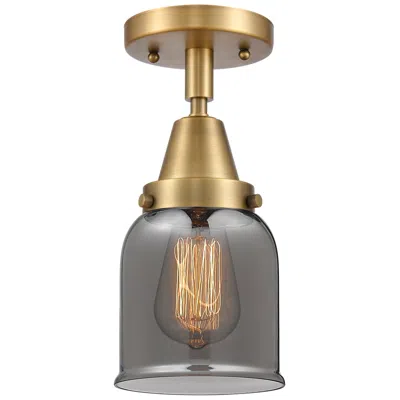 Innovations Lighting Caden Bell 5" Flush Mount - Brushed Brass - Plated Smoke Shade