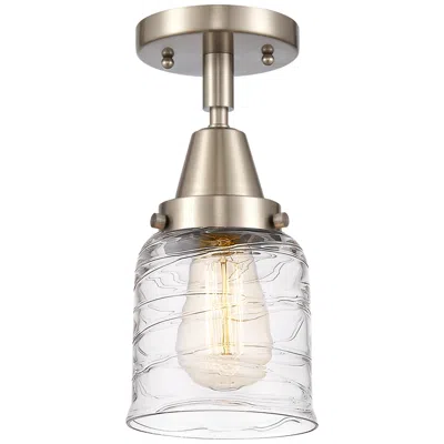 Innovations Lighting Caden Bell 5" Flush Mount - Brushed Satin Nickel - Deco Swirl Shade