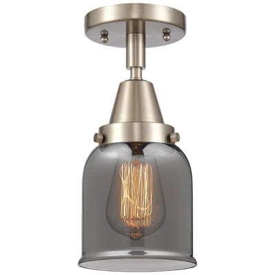 Innovations Lighting Caden Bell 5" Flush Mount - Brushed Satin Nickel - Plated Smoke Shade