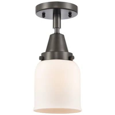 Innovations Lighting Caden Bell 5" Flush Mount - Oil Rubbed Bronze - Matte White Shade