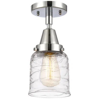 Innovations Lighting Caden Bell 5" Flush Mount - Polished Chrome - Deco Swirl Shade