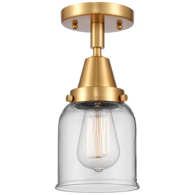 Innovations Lighting Caden Bell 5" Flush Mount - Satin Gold - Clear Shade