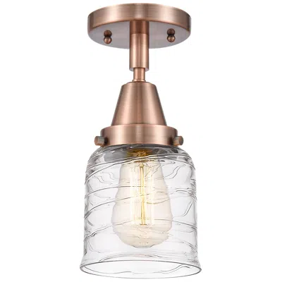 Innovations Lighting Caden Bell 5" Led Flush Mount - Antique Copper - Deco Swirl Shade