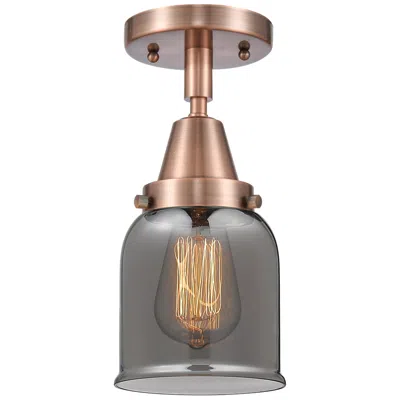 Innovations Lighting Caden Bell 5" Led Flush Mount - Antique Copper - Plated Smoke Shade