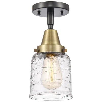 Innovations Lighting Caden Bell 5" Led Flush Mount - Black Antique Brass - Deco Swirl Shade