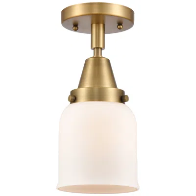 Innovations Lighting Caden Bell 5" Led Flush Mount - Brushed Brass - Matte White Shade