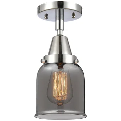 Innovations Lighting Caden Bell 5" Led Flush Mount - Polished Chrome - Plated Smoke Shade