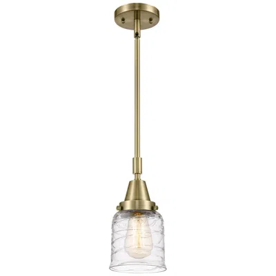 Innovations Lighting Caden Bell 5" Wide Antique Brass Stem Hung Mini Pendant W/ Deco Swirl