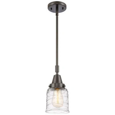 Innovations Lighting Caden Bell 5" Wide Bronze Stem Hung Mini Pendant W/ Deco Swirl Shade