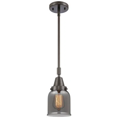 Innovations Lighting Caden Bell 5" Wide Bronze Stem Hung Mini Pendant W/ Plated Smoke Shade