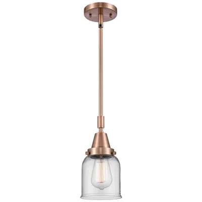Innovations Lighting Caden Bell 5" Wide Copper Stem Hung Mini Pendant W/ Clear Shade