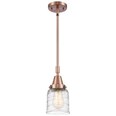 Innovations Lighting Caden Bell 5" Wide Copper Stem Hung Mini Pendant W/ Deco Swirl Shade