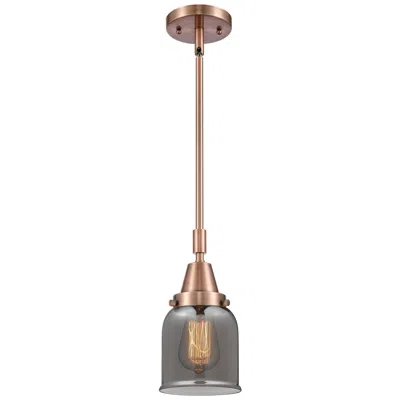 Innovations Lighting Caden Bell 5" Wide Copper Stem Hung Mini Pendant W/ Plated Smoke Shade