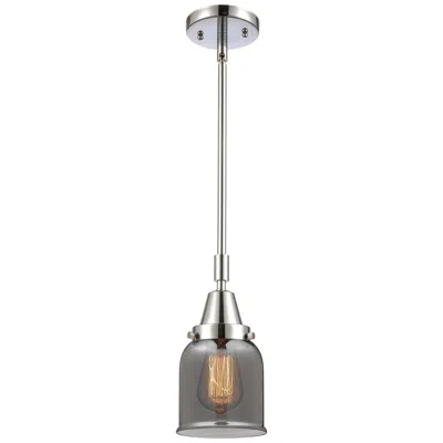 Innovations Lighting Caden Bell 5"w Polished Chrome Stem Hung Mini Pendant W/ Plated Smoke