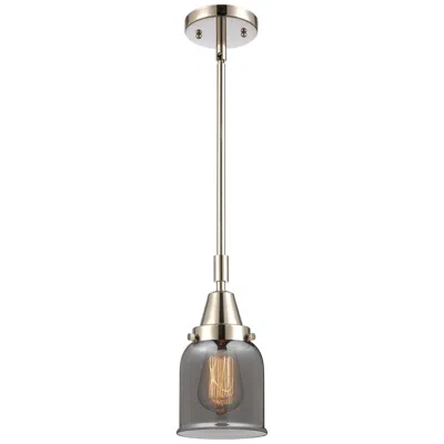 Innovations Lighting Caden Bell 5"w Polished Nickel Stem Hung Mini Pendant W/ Plated Smoke