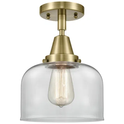 Innovations Lighting Caden Bell 8" Flush Mount - Antique Brass - Clear Shade