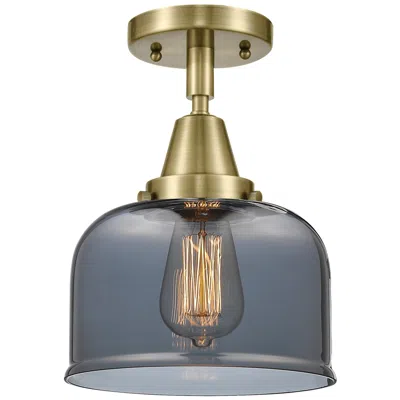 Innovations Lighting Caden Bell 8" Flush Mount - Antique Brass - Plated Smoke Shade