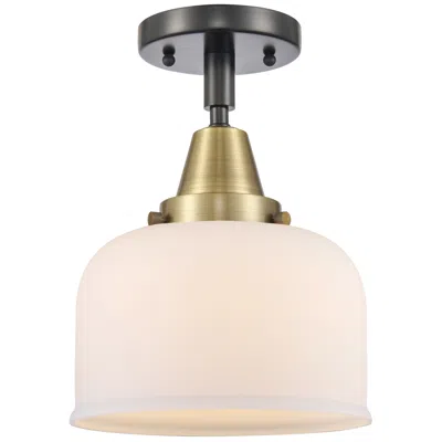 Innovations Lighting Caden Bell 8" Flush Mount - Black Antique Brass - Matte White Shade