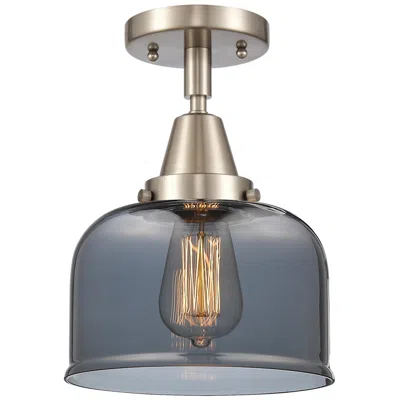Innovations Lighting Caden Bell 8" Flush Mount - Brushed Satin Nickel - Plated Smoke Shade