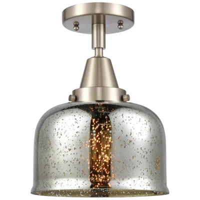 Innovations Lighting Caden Bell 8" Flush Mount - Brushed Satin Nickel - Silver Mercury Shad