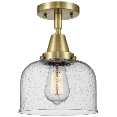 Innovations Lighting Caden Bell 8" Led Flush Mount - Antique Brass - Seedy Shade