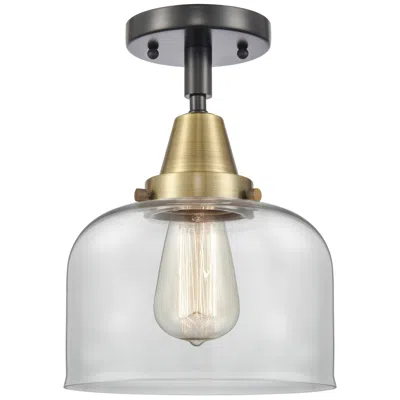 Innovations Lighting Caden Bell 8" Led Flush Mount - Black Antique Brass - Clear Shade