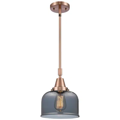Innovations Lighting Caden Bell 8" Wide Copper Stem Hung Mini Pendant W/ Plated Smoke Shade