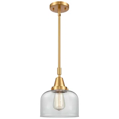Innovations Lighting Caden Bell 8" Wide Satin Gold Stem Hung Mini Pendant W/ Clear Shade
