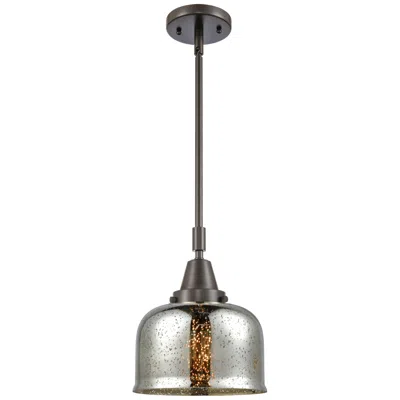 Innovations Lighting Caden Bell 8"w Bronze Stem Hung Mini Pendant W/ Silver Plated Mercury
