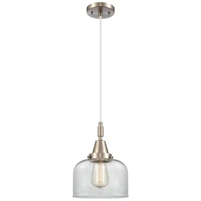 Innovations Lighting Caden Bell 8"w Brushed Satin Nickel Cord Mini Pendant With Clear Shade