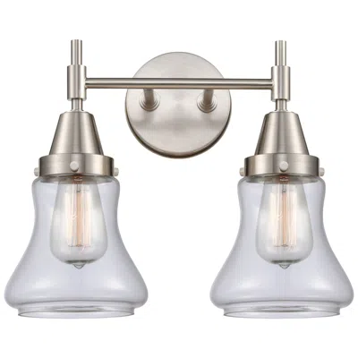Innovations Lighting Caden Bellmont 15"w 2 Light Satin Nickel Bath Vanity Light W/ Clear Sh