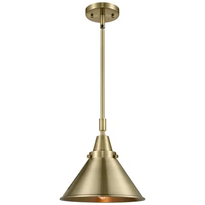 Innovations Lighting Caden Briarcliff 10"w Antique Brass Stem Mini Pendant W/ Brass Shade