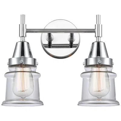 Innovations Lighting Caden Canton 14.25"w 2 Light Polished Chrome Bath Light W/ Clear Shade