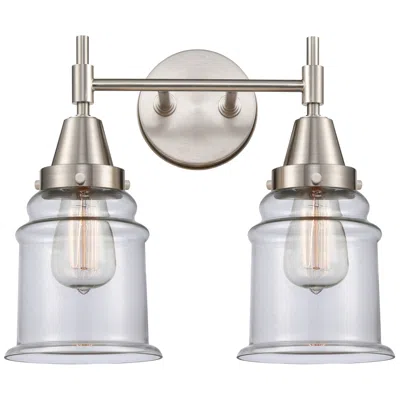 Innovations Lighting Caden Canton 15" Wide 2 Light Satin Nickel Bath Vanity Light W/ Clear