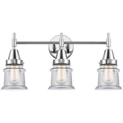 Innovations Lighting Caden Canton 23.25"w 3 Light Polished Chrome Bath Light W/ Clear Shade