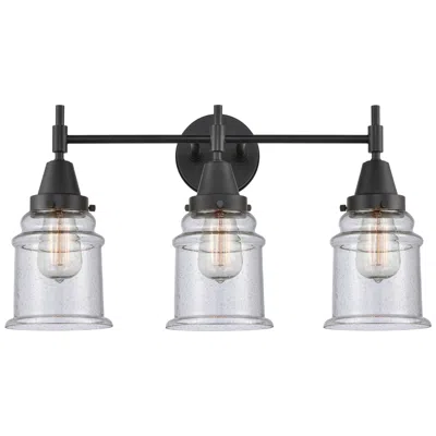 Innovations Lighting Caden Canton 24" Wide 3 Light Matte Black Bath Vanity Light W/ Seedy S