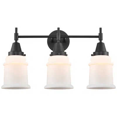 Innovations Lighting Caden Canton 24" Wide 3 Light Matte Black Bath Vanity Light W/ White S