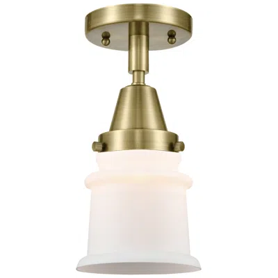Innovations Lighting Caden Canton 5.25" Wide Antique Brass Flush Mount With Matte White Sha