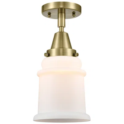 Innovations Lighting Caden Canton 6" Wide Antique Brass Flush Mount With Matte White Shade