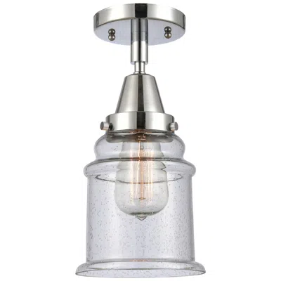Innovations Lighting Caden Canton 6" Wide Polished Chrome Flush Mount With Seedy Shade