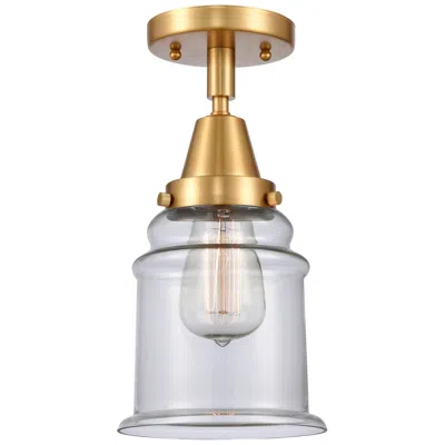 Innovations Lighting Caden Canton 6" Wide Satin Gold Flush Mount With Clear Shade